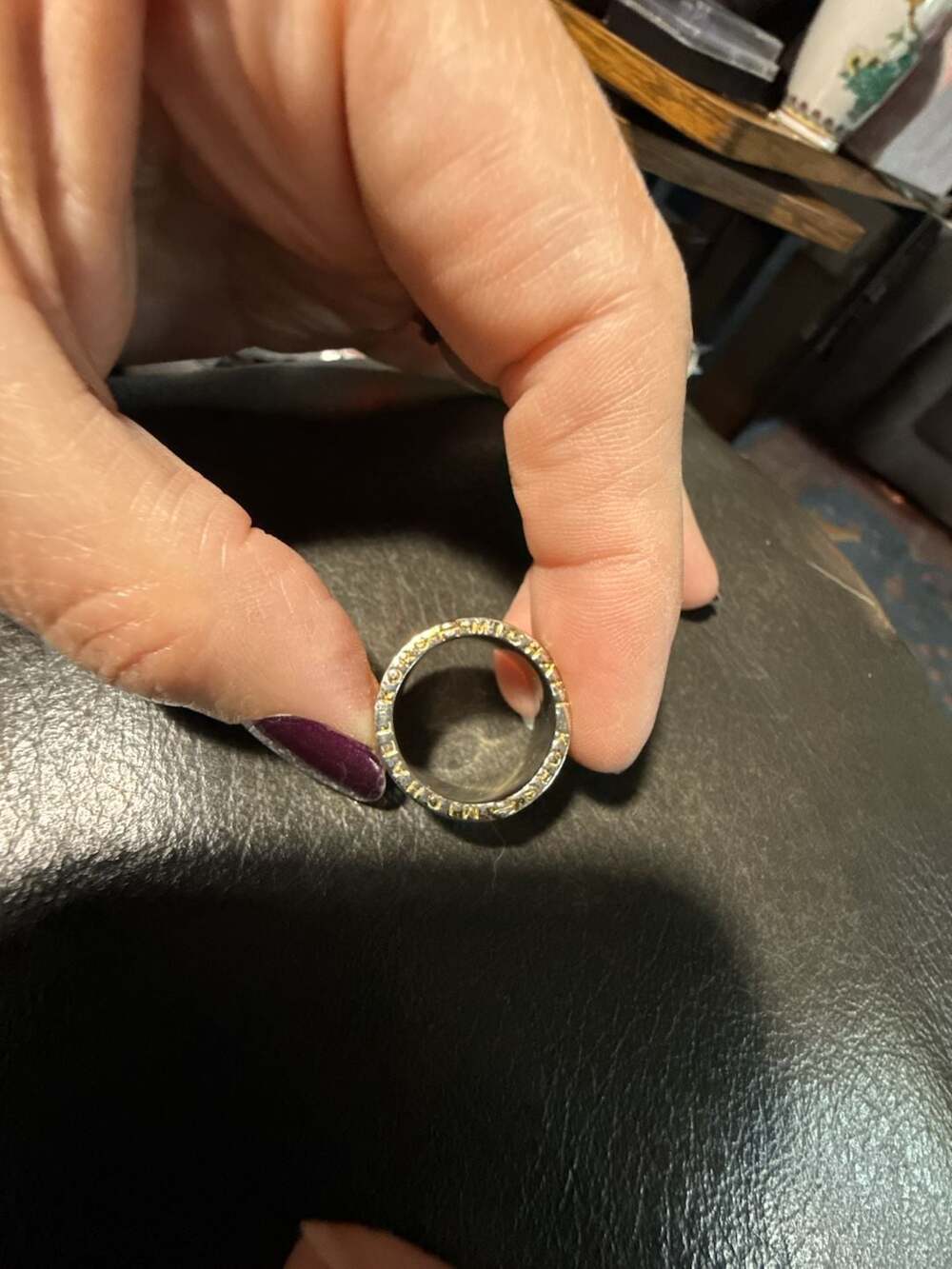 Michael Kors Two-Tone Multi-Band Logo Ring sz 6